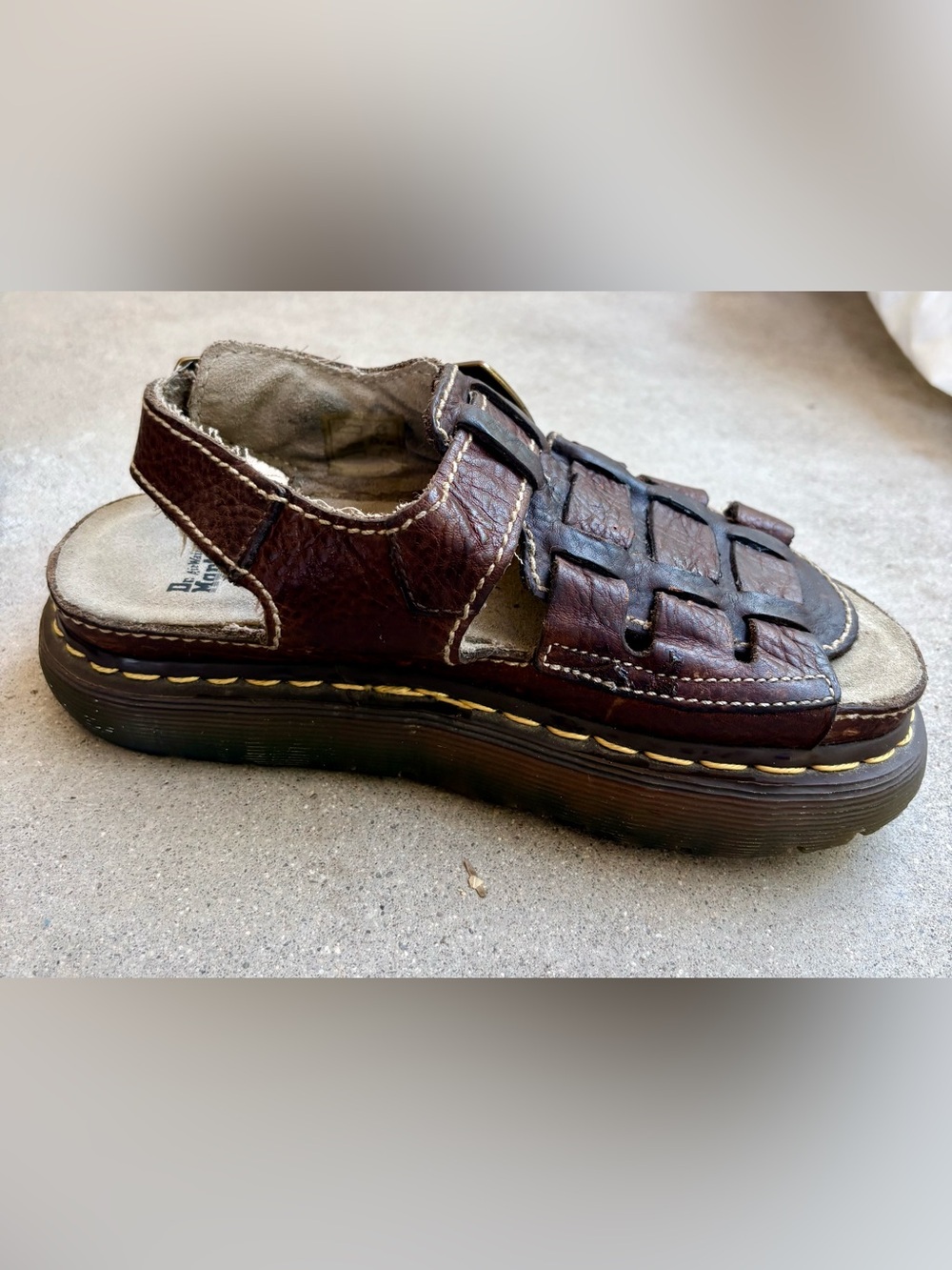 Vintage Y2K Dr Martens Fisherman Sandals EU 37 US 6 Brown Leather Rare EUC - Picture 4 of 9